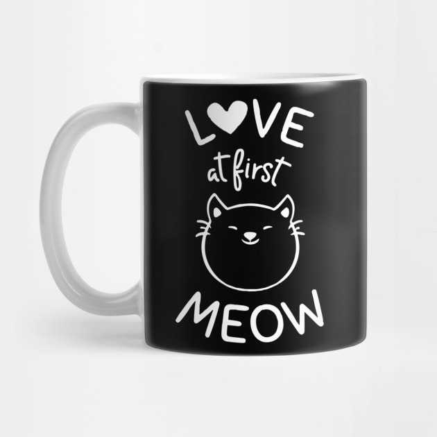 Love at first Meow funny cat lover quote by Darksavage